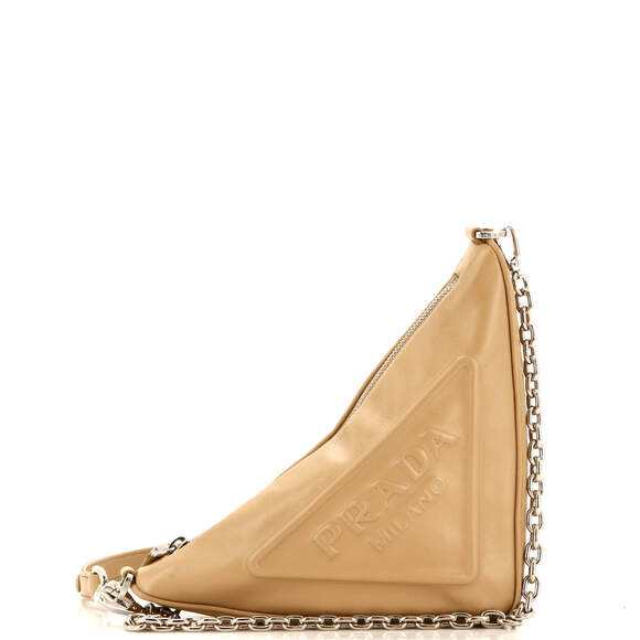 Prada Triangle Logo Zip Chain Crossbody #182090P11B - Picture 1 of 7